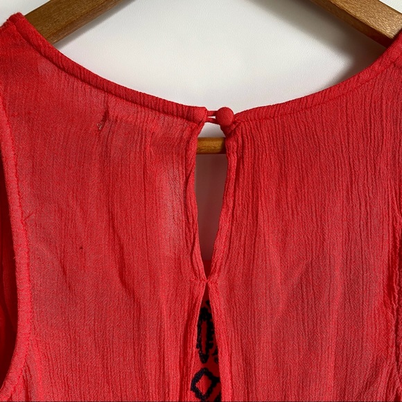 Ecote Boho XS Embroidered Open Back Tank Top - Picture 8 of 11